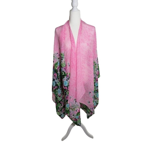 None Accessories - Pink Floral Wrap scarf  Women's One Size Fits Most
